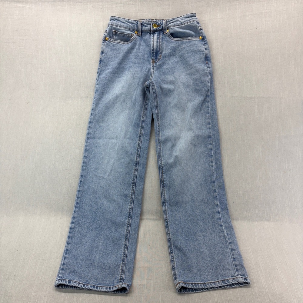 OAT New York Jeans Womens 2/26 Straight Leg Blue Comfort Weave Denim PO166-ID